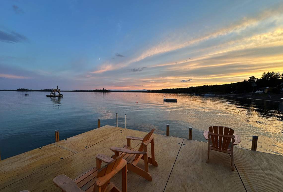 Dock and pirate ship.